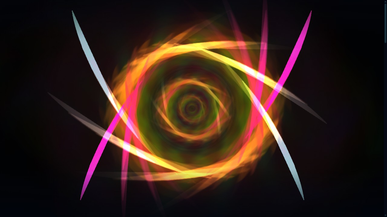 A coronal mass ejection rendered in real-time MilkDrop physics.