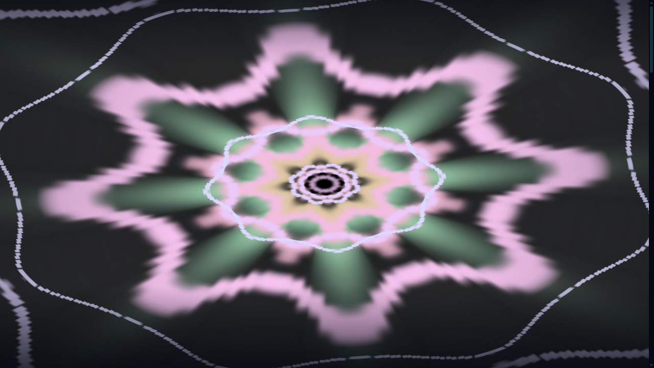A warp-speed kaleidoscope through infinite mirrored corridors.