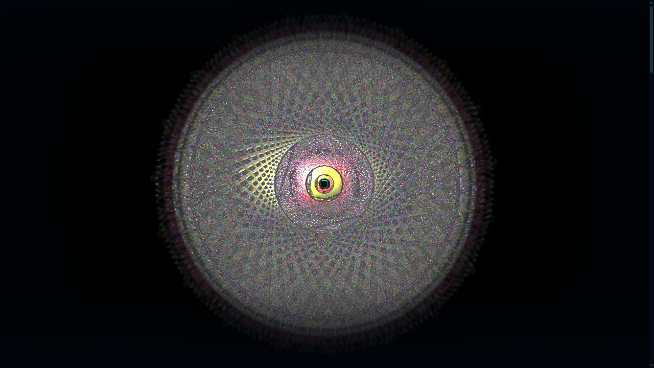 Deep chromatic mandalas that unfurl with the music's pulse.